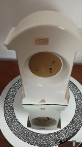 Orologio da tavolo Belleek ceramica dorata