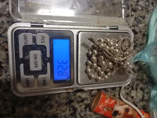 Rosario de plata antiguo