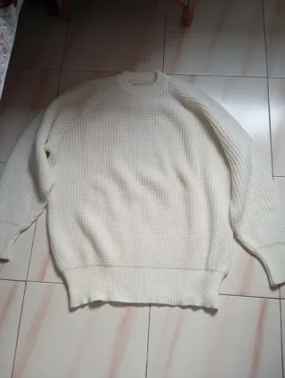 Jersey de punto blanco mujer