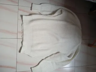 Jersey de punto blanco mujer