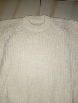 Jersey de punto blanco mujer