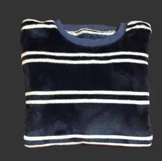 Pijama Hombre Afelpado Rayas Azul y Blanco