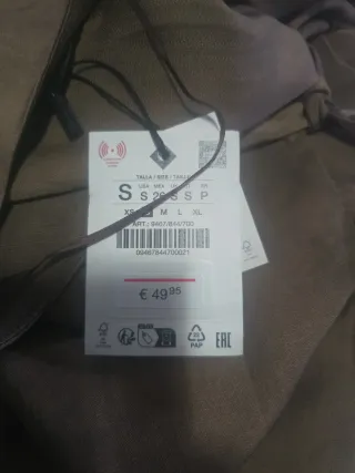 Camisa Zara Talla S Nueva Marrón