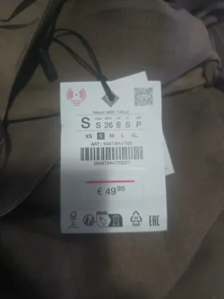 Camisa Zara Talla S Nueva Marrón