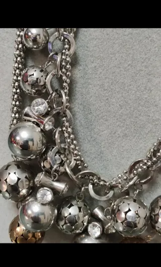 Set 5 collane vintage nero e argento