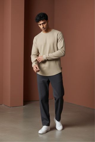 Maglia Zara uomo manica lunga beige