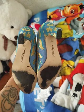 Scarpe eleganti Sears blu e dorate