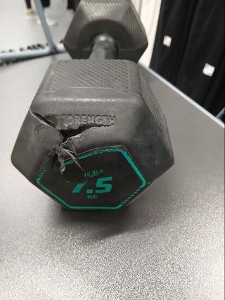 Mancuerna 7,5 kg hexagonal dumbbell musculación cross