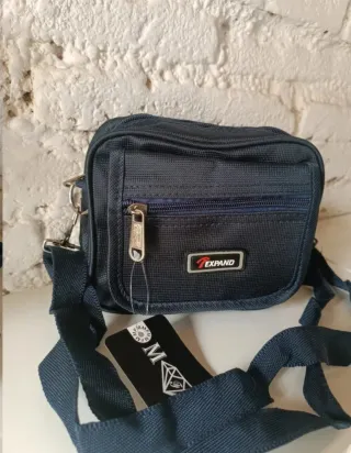 Borsa a spalla da uomo blu Expand