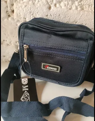 Borsa a spalla da uomo blu Expand