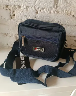 Borsa a spalla da uomo blu Expand