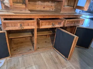 Vitrina Alacena Rústica Madera y Cristal