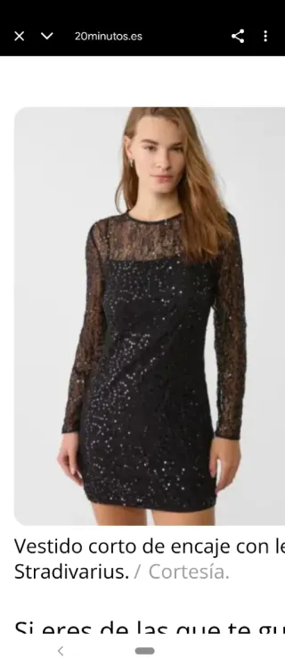 Vestido corto lentejuelas Stradivarius