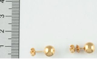 Pendientes de bola dorados , 18 k