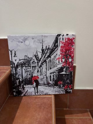 Lienzo 40x40cm Escena Urbana Euro