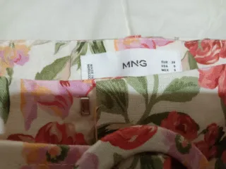 Pantalón Mango Flores con Cinturón