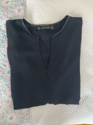 Blusa Zara Negra Manga Larga