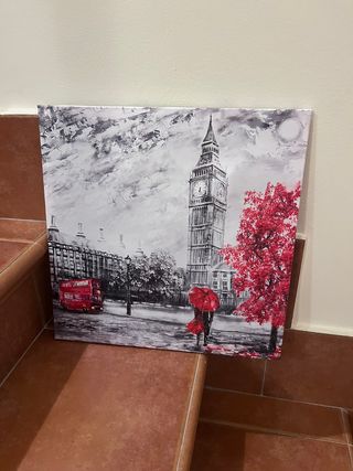 Cuadro Big Ben Londres Rojo y Blanco