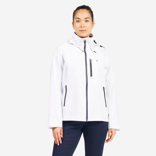 Chaqueta Impermeable Cortavientos Mujer Sailing 300 Blanco