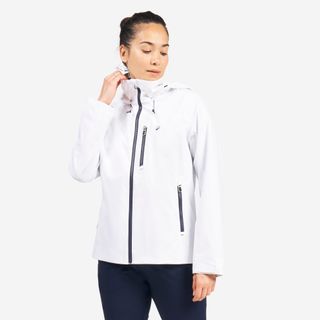 Chaqueta Impermeable Cortavientos Mujer Sailing 300 Blanco