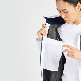 Chaqueta Impermeable Cortavientos Mujer Sailing 300 Blanco