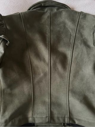 Chiodo scamosciato verde Calliope taglia S