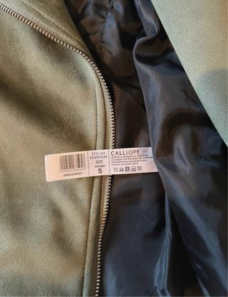 Chiodo scamosciato verde Calliope taglia S