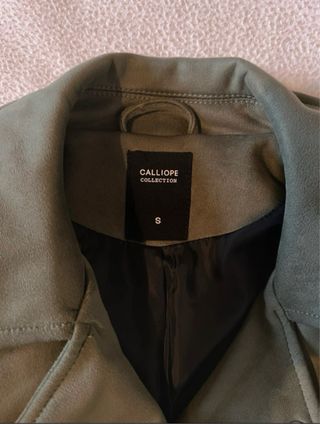 Chiodo scamosciato verde Calliope taglia S