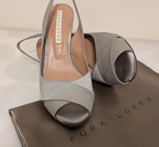 Zapatos Pura López mod. Corinne color perla 38 1/2