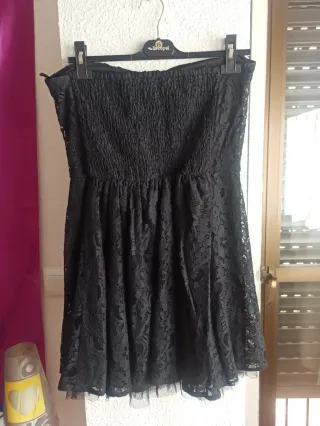 Vestido fiesta vintage negro encaje