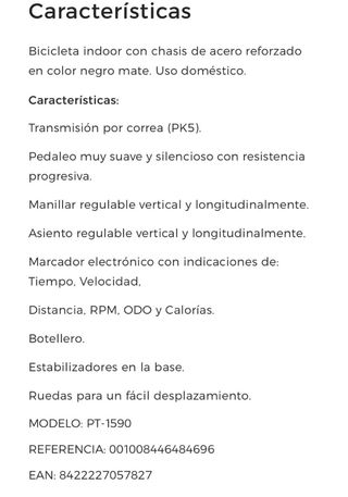 Bicicleta Indoor Salter PT-1690