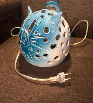 Lampada gatto ceramica artigianale