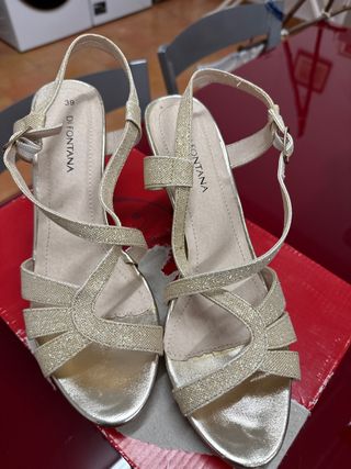 Zapatos de fiesta Di Fontana dorados talla 39