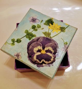 Coppia scatole Natale decoupage a mano