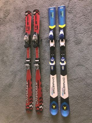 Esquís infantiles Atomic y Dynastar