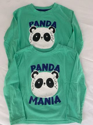 Camisetas Panda gemelos 3-4 años