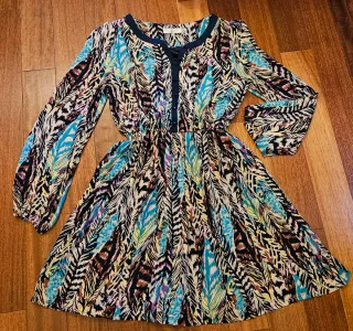 Vestido manga larga estampado