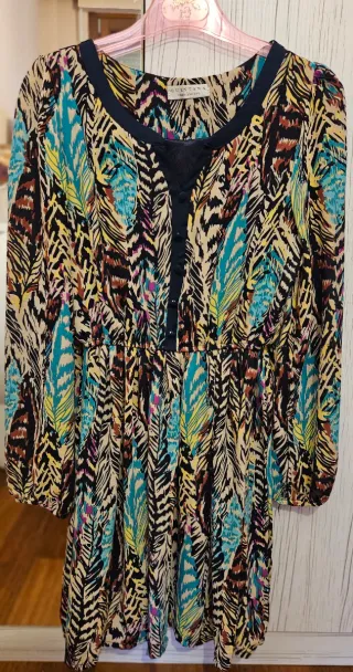 Vestido manga larga estampado