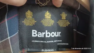 Abrigo Barbour Bushman Negro Piel