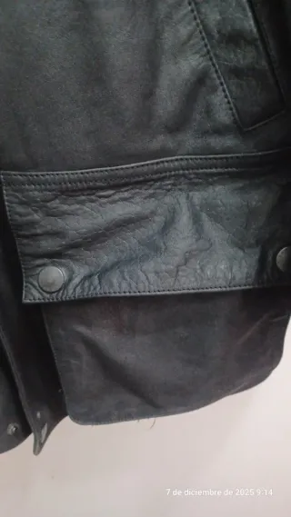 Abrigo Barbour Bushman Negro Piel