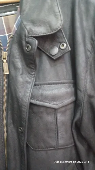 Abrigo Barbour Bushman Negro Piel