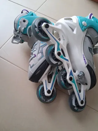 Patines en línea Oxelo grises y turquesa re