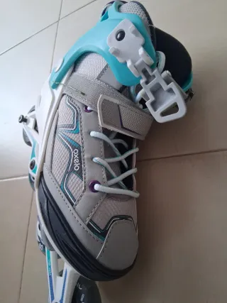 Patines en línea Oxelo grises y turquesa re