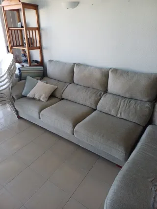 Sofá chaise longue modular gris