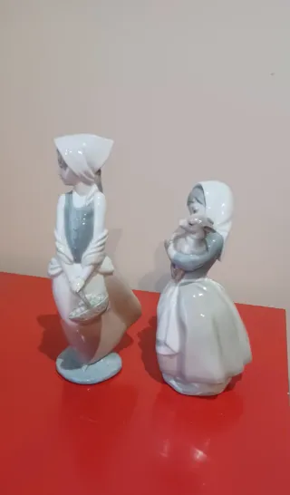 Figuras Lladro Pastoras Niña con Oveja Cesta