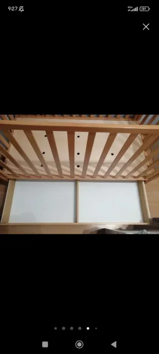 Cuna de madera para bebé + cambiador/bañera/cómoda