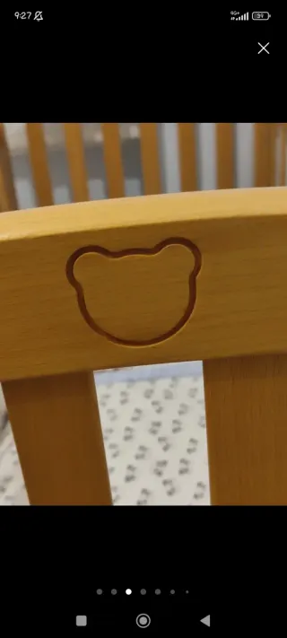 Cuna de madera para bebé + cambiador/bañera/cómoda