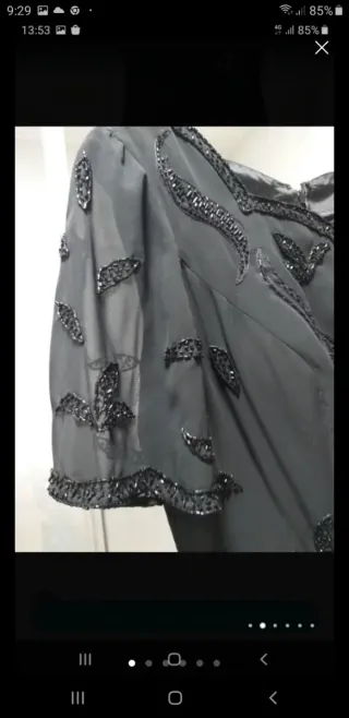 Vestido largo negro VINTAGE con pedrería