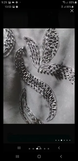 Vestido largo negro VINTAGE con pedrería