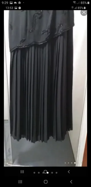 Vestido largo negro VINTAGE con pedrería